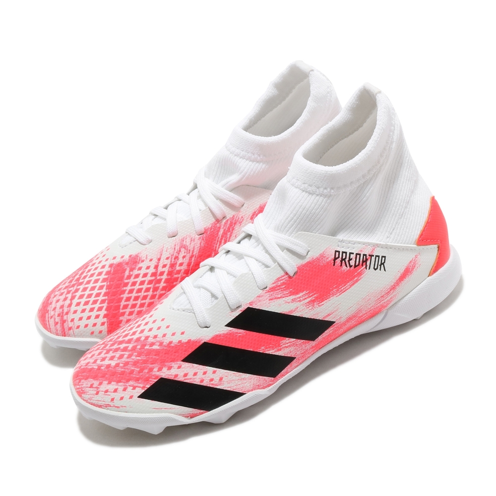 adidas 足球鞋 Predator 20 3 TF 運動 女鞋 愛迪達 高筒 襪套 舒適 避震 球鞋 白 紅 EG0929