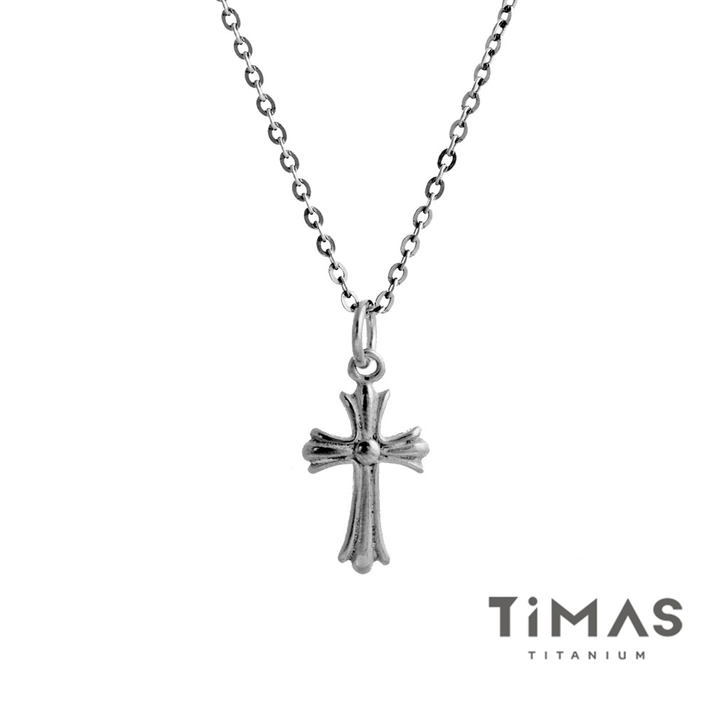 TiMAS《緞紋十字架》純鈦項鍊(E)