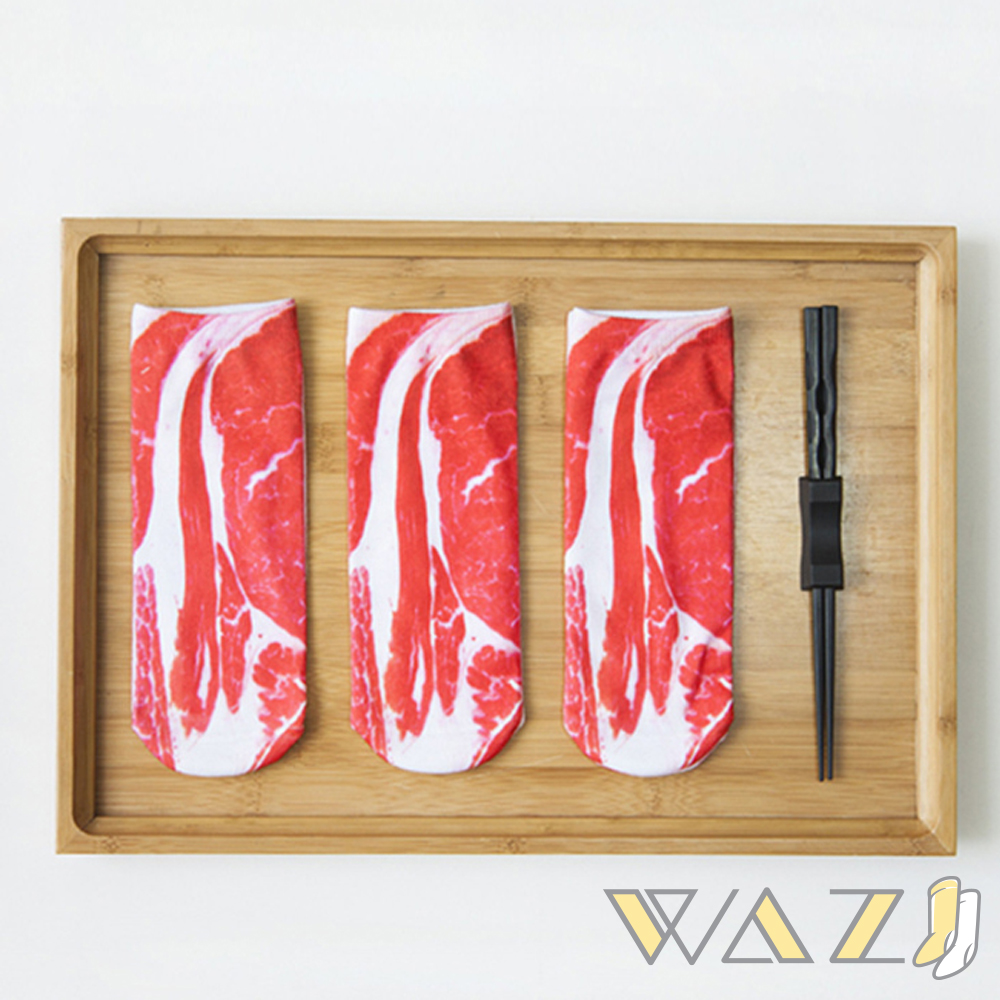 Wazi-萬聖節骷髏肉肉印花短襪 (1組三入)