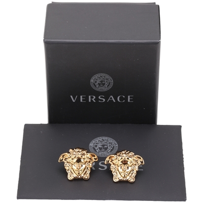 VERSACE 梅杜莎頭像穿針式耳環(金色)