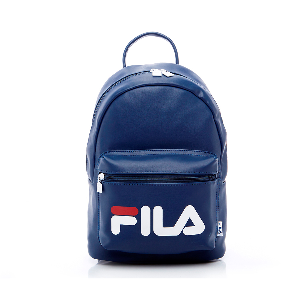 FILA 皮革小型雙肩後背包-藍 BPS-5401-BU