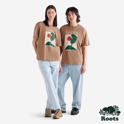 Roots 男女共款- FOREST VIEWS短袖T恤-可可色