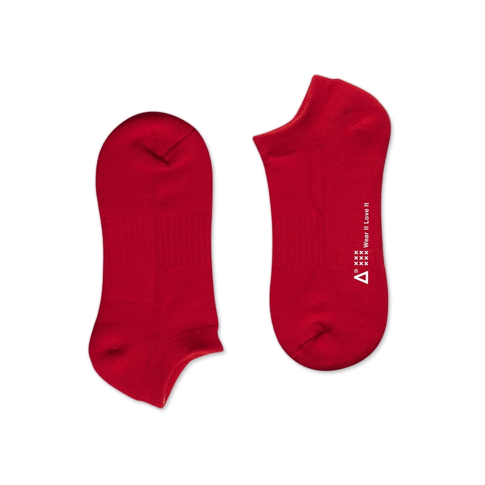 WARX除臭襪 經典素色船型襪-罌粟紅