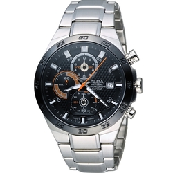 ALBA 雅柏 ACTIVE系列 活力運動型男三眼計時腕錶-VD57-X080D/AM3337X1黑44mm