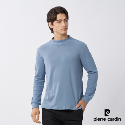 Pierre Cardin皮爾卡登 男款 蓄熱保暖輕磨毛小立領長袖T恤-藍色(7235291-35)