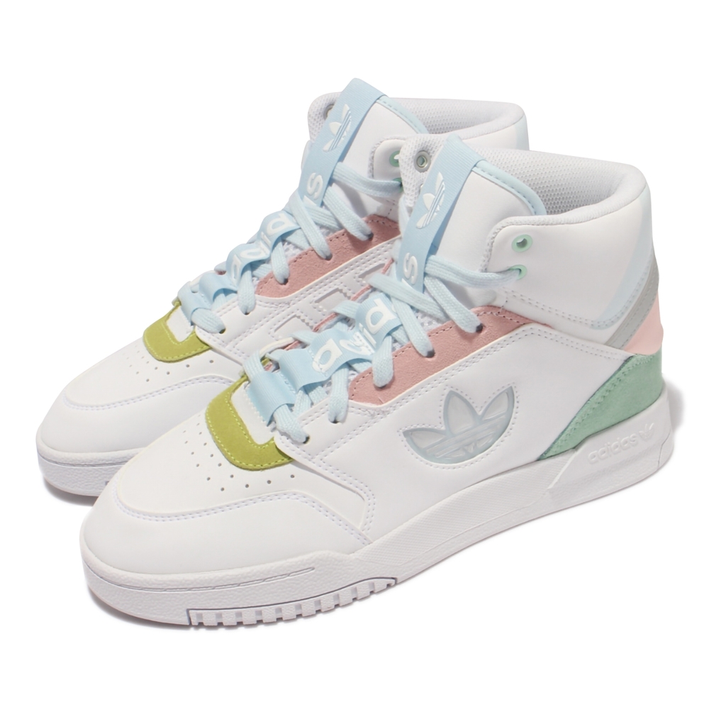 adidas 休閒鞋 Drop Step XLT W 女鞋 愛迪達 三葉草LOGO 高筒 白 藍 GZ2794