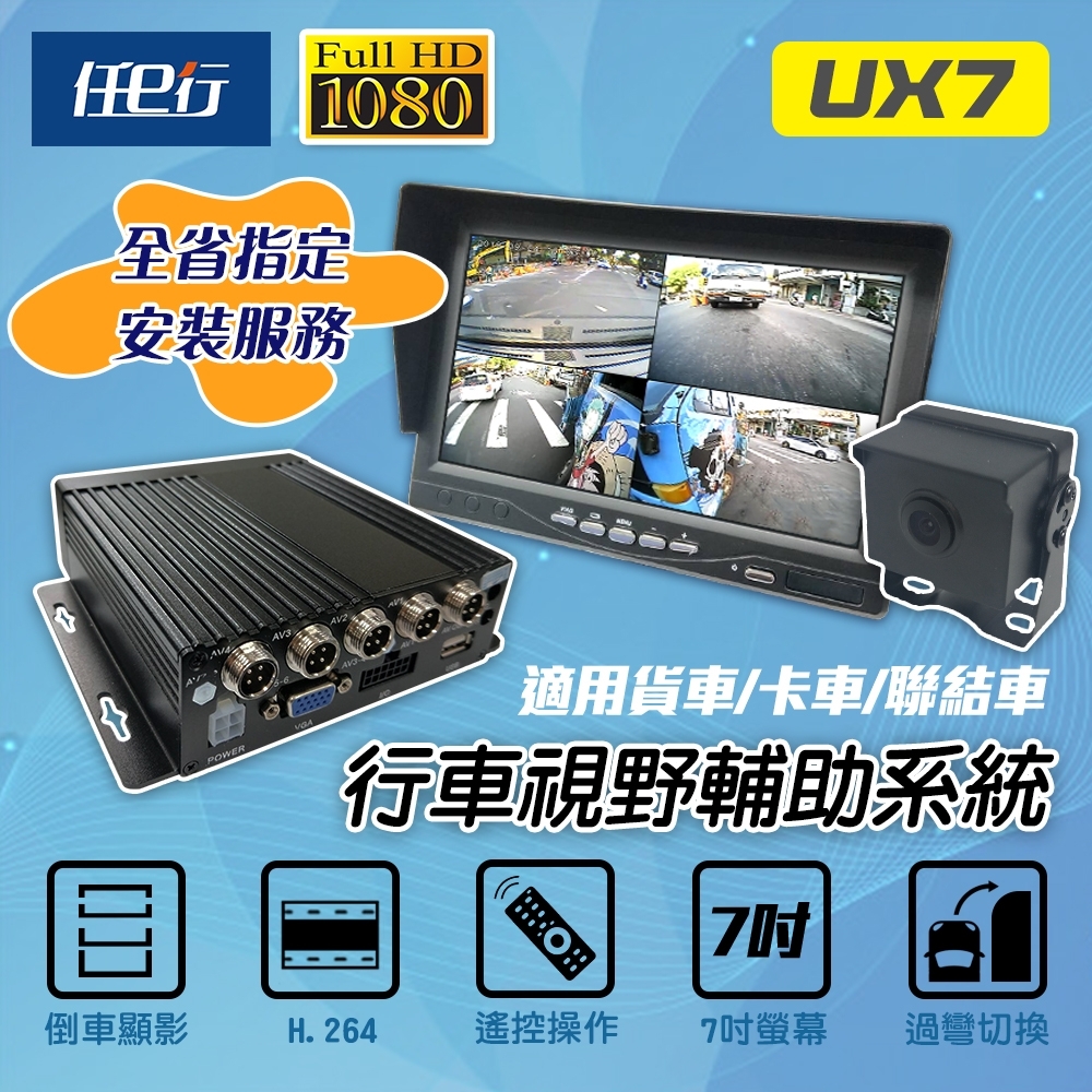 【任e行】UX7 環景四鏡頭 1080P 行車紀錄器 行車視野輔助器、大貨車、大客車及各式車輛適用