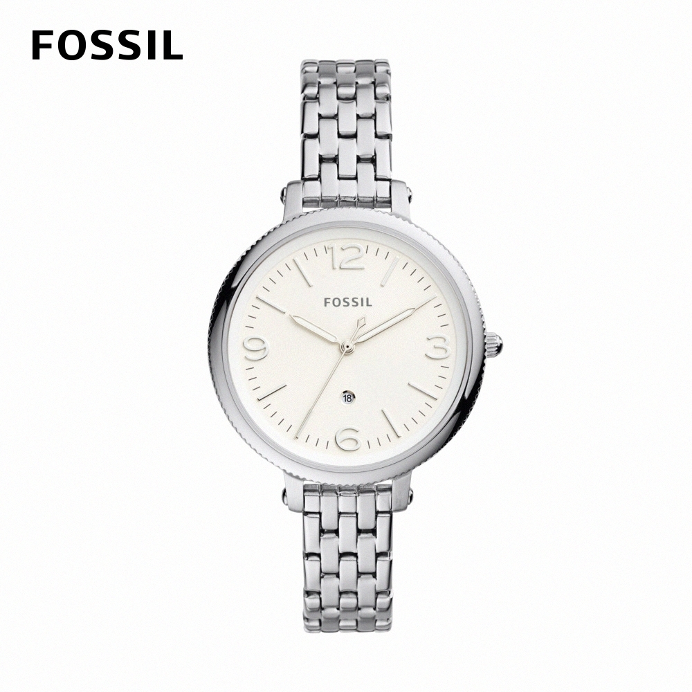 FOSSIL Monroe 婉約氣質女錶 銀色不鏽鋼鍊帶 38MM ES4924