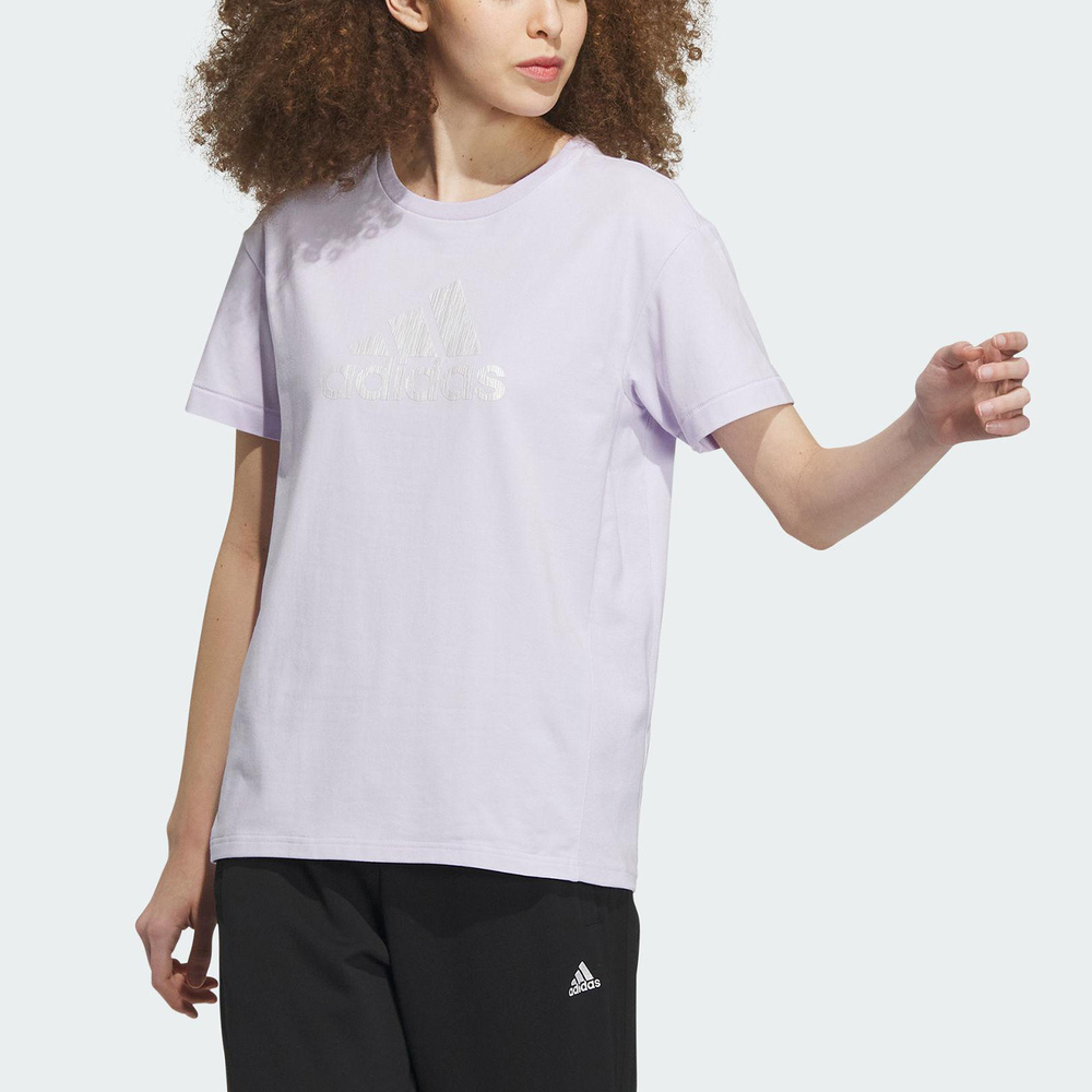 Adidas Rco Bos Tee IP7087 女 短袖 上衣 T恤 亞洲版 休閒 訓練 基本款 舒適 淺紫