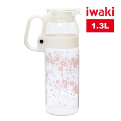 【iwaki】耐熱玻璃冷/熱水壺-1.3L(櫻花款)