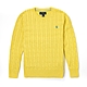 Polo Ralph Lauren 年度熱銷經典刺繡小馬麻花針織毛衣(青年款)-黃色 product thumbnail 1