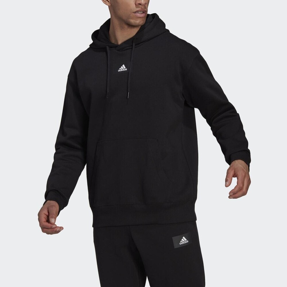 Adidas M Fv Hd [HK2829] 男 連帽上衣 帽T 運動 休閒 棉質 寬鬆 舒適 亞洲版 黑