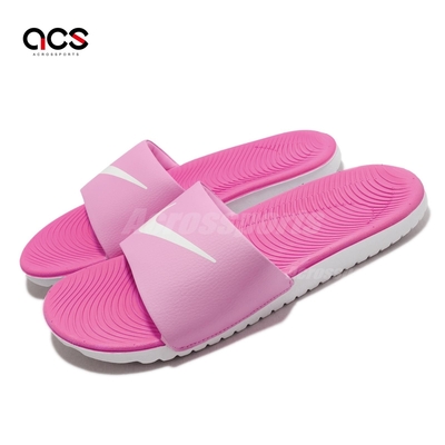 Nike 拖鞋 Kawa Slide GS PS 大童 中童 粉紅 白 一片拖 止滑 涼拖鞋 819352-602