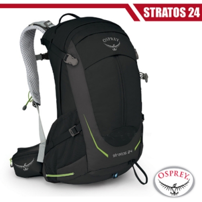 OSPREY 新款 Stratos 24 透氣立體網架健行背包_黑 R