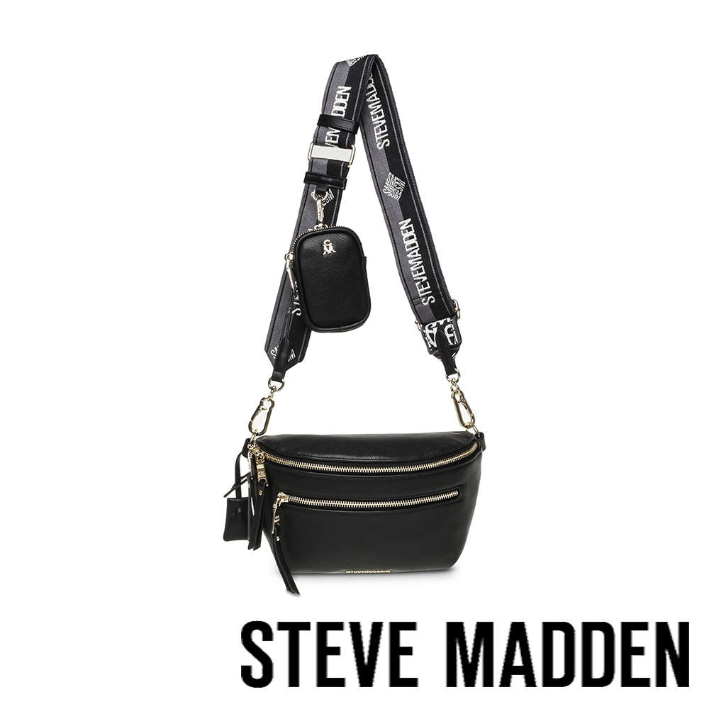 STEVE MADDEN-BCLARKE 印花寬帶子母腰包-黑色