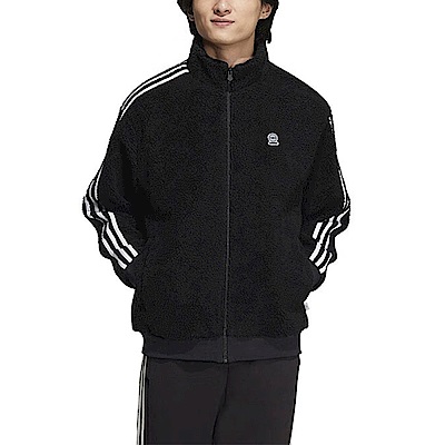 Adidas U ESNT JKT HN8731 男女 立領 外套 運動 休閒 羔羊絨 冬季 保暖 舒適 穿搭 黑