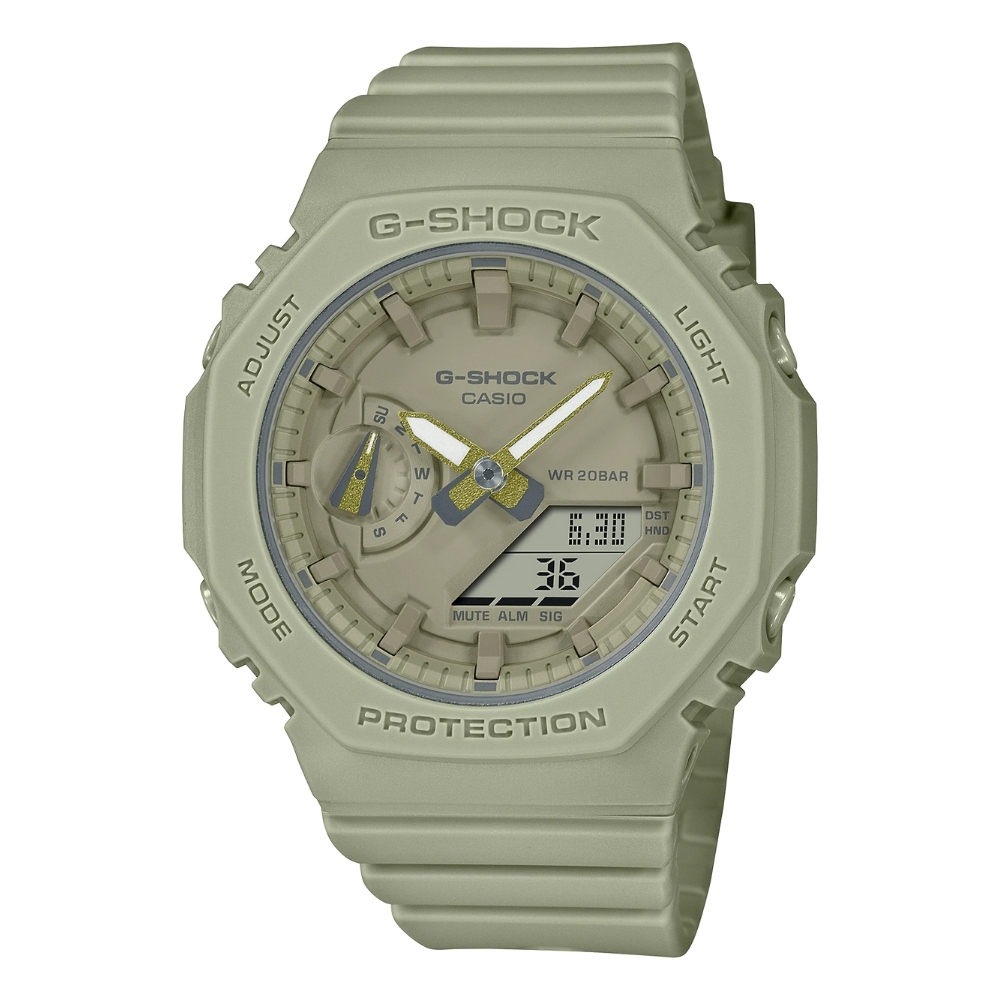 CASIO卡西歐 八角大地純色G-SHOCK雙顯錶(GMA-S2100BA-3A)