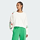 ADIDAS FLORAL SWEAT 三葉草 女長袖上衣-米白-IS2425 product thumbnail 1