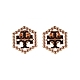 TORY BURCH MILGRAIN HEX雙T LOGO圓珠六角形環繞T字設計穿式耳環(玫瑰金) product thumbnail 1