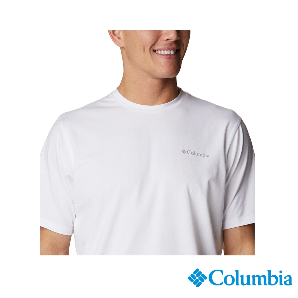 Columbia 哥倫比亞 男款- UPF50快排短袖上衣-白色 UAE08050WT