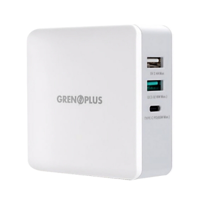 Grenoplus USB-C PD/USB 三埠萬國旅用高速充電器(65W)