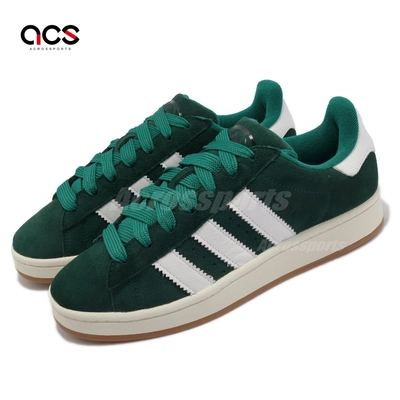 adidas 休閒鞋 Campus 00s 綠 白 麂皮 膠底 愛迪達 三葉草 男鞋 附鞋帶 HR1467