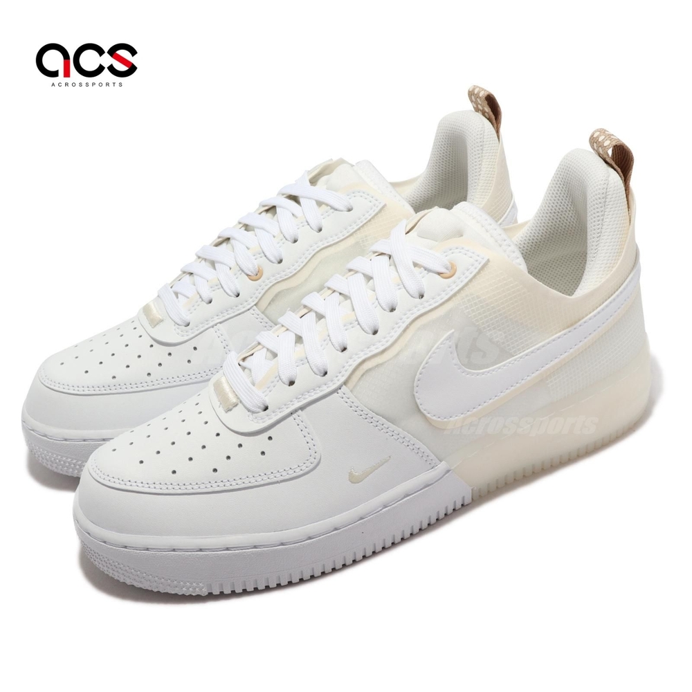 Nike 休閒鞋 Air Force 1 React 男鞋 白 奶油白 AF1 解構 低筒 低筒 DH7615-100