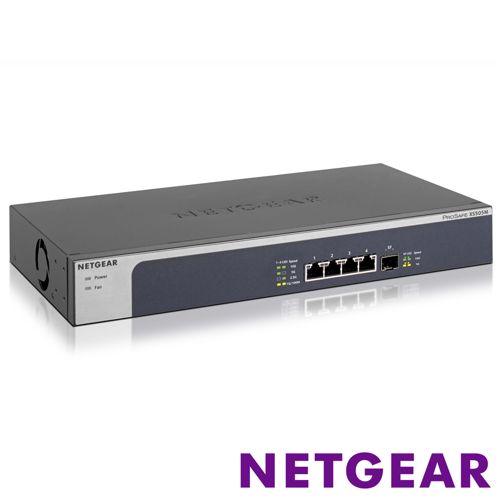 NETGEAR XS505M 5埠10Gb無網管Multi-Giga交換器