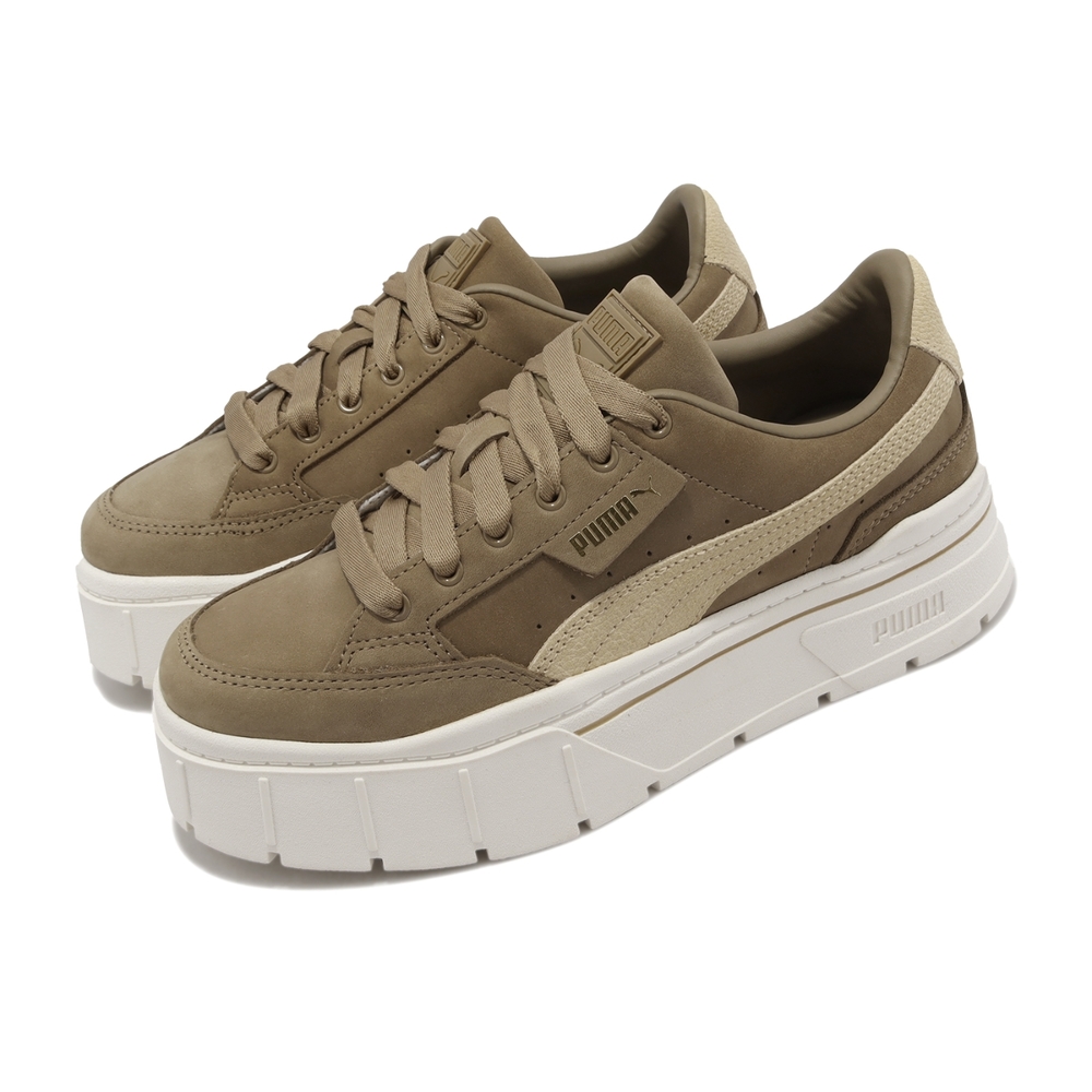 Puma 休閒鞋 Mayze Stack PRM Wns 女鞋 咖啡棕 厚底 增高 皮革 經典 38442102