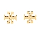 TORY BURCH LOGO STUD 雙T鍍金黃銅耳針式耳環 (金色) product thumbnail 1