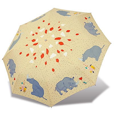 RAINSTORY 犀牛派對抗UV雙人自動傘(米黃)