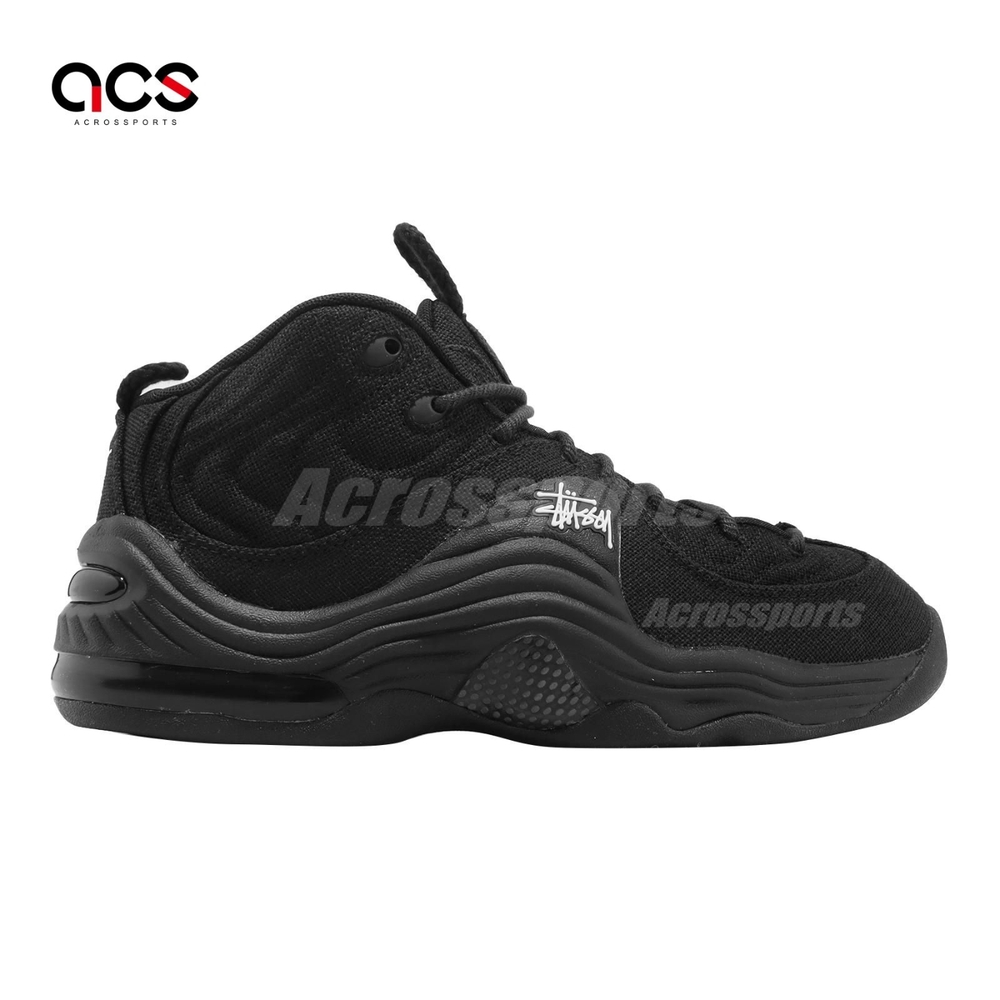 Nike 休閒鞋Air Penny II SP 男鞋女鞋黑Stussy Black 麻布中筒DQ5674
