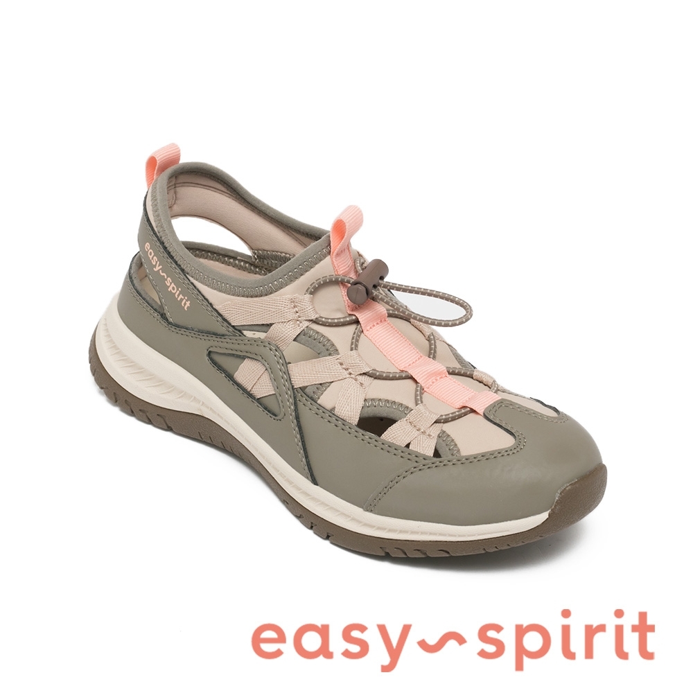 Easy Spirit-seFOREST3 後簍空鬆緊撞色休閒鞋-棕色