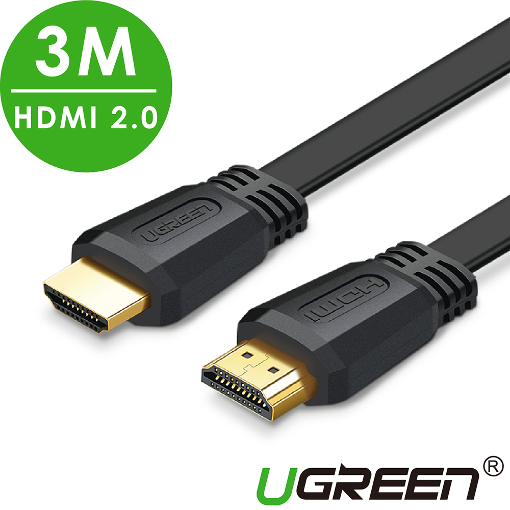 綠聯 HDMI 2.0傳輸線 FLAT版 黑色 3M