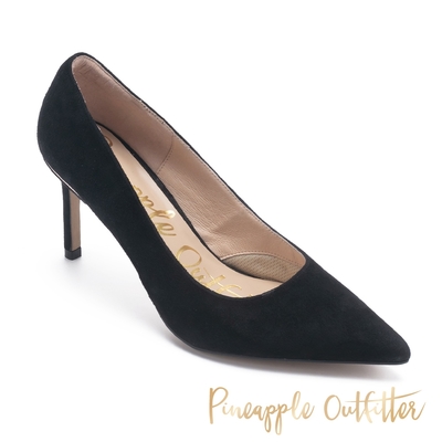 Pineapple Outfitter-PENNIE 質感羊絨尖頭高跟鞋-黑色