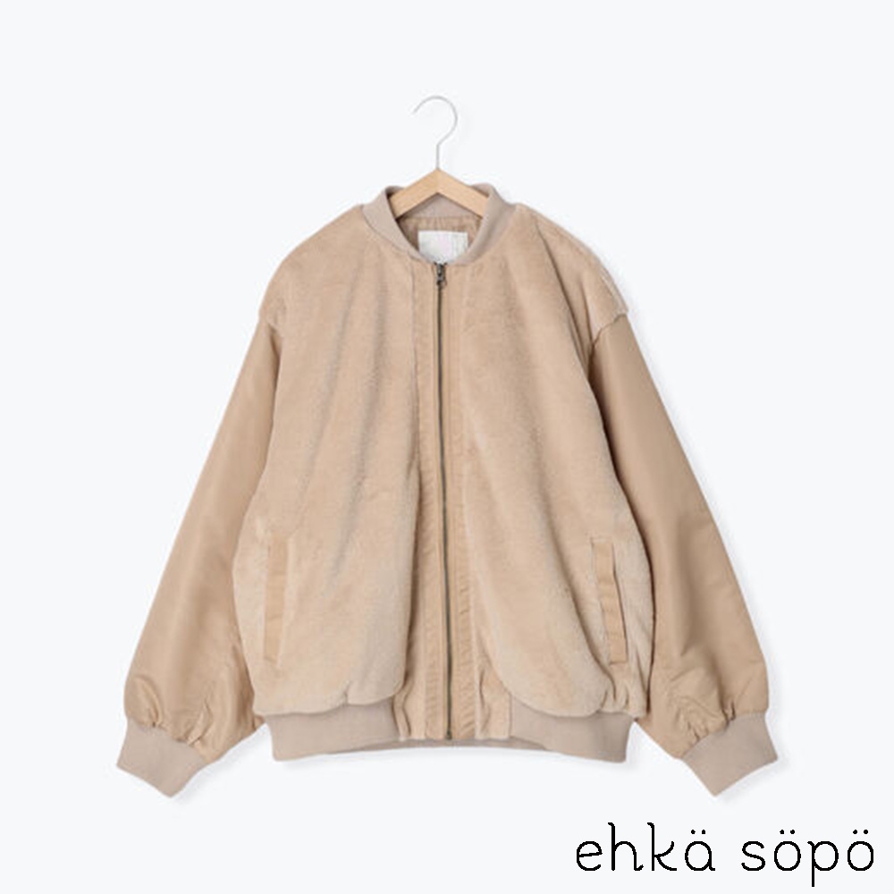 ehka sopo  毛絨拼接設計夾克外套