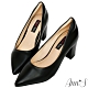 Ann’S加上優雅高跟版-復古皮革沙發後跟尖頭鞋-黑 product thumbnail 1