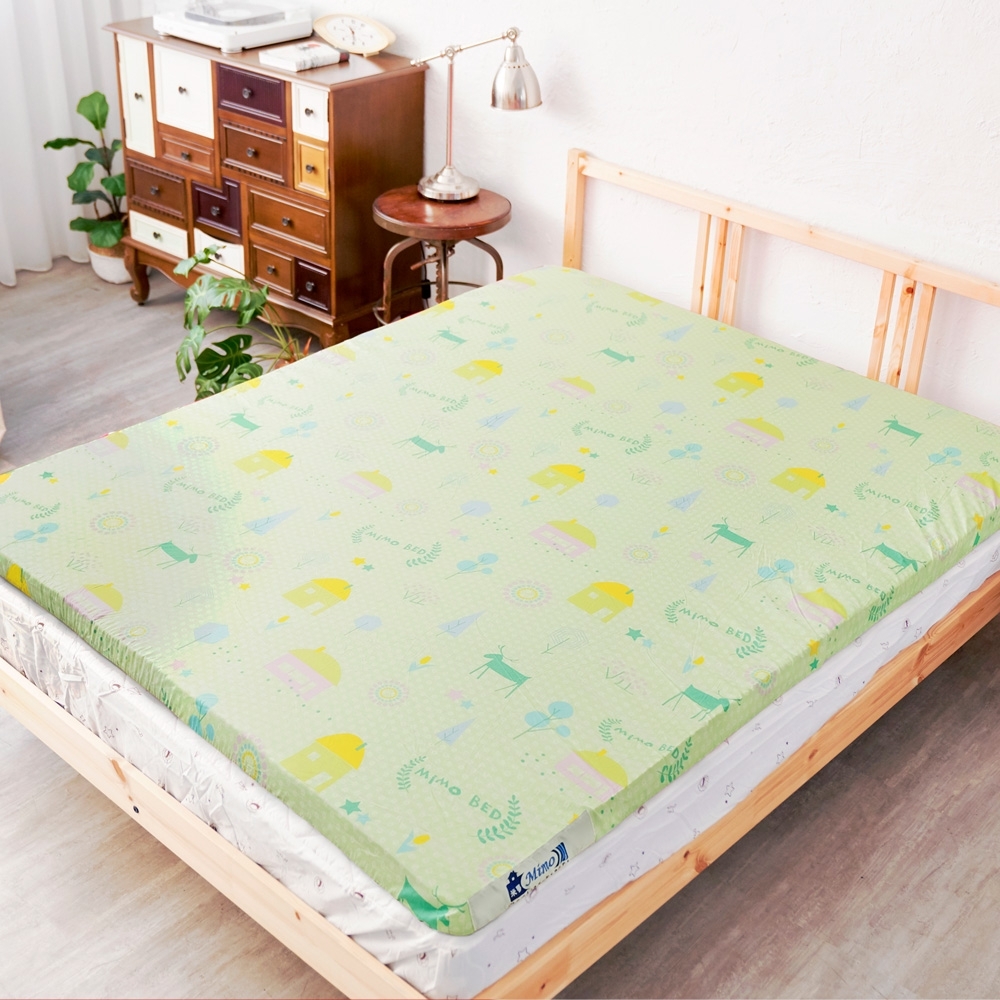 米夢家居-夢想家園-100%精梳純棉5cm床墊專用換洗布套/床套-單人3尺(青春綠)