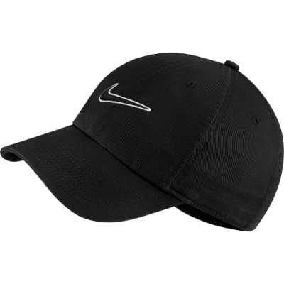NIKE 帽子 老帽 棒球帽 遮陽帽 可調式 黑 943091010 U NSW H86 SWOOSH WASH CAP