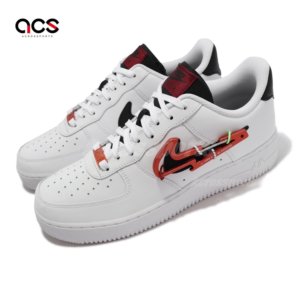 Nike 休閒鞋 Air Force 1 07 PRM 男鞋 白 黑 AF1 金屬登山扣環 Swoosh DH7579-100