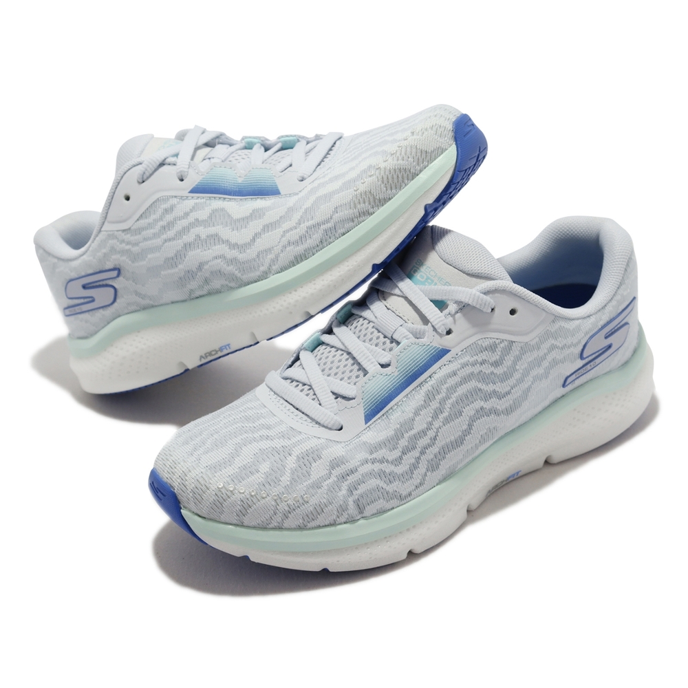 Skechers 慢跑鞋Go Run Ride 10 女鞋灰藍路跑運動鞋Arch Fit