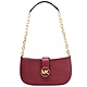 MICHAEL KORS CARMEN 金屬MK LOGO防刮肩背鍊包/淑女包/腋下包(莓果紅) product thumbnail 1