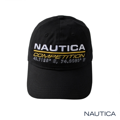 Nautica COMPETITION運動風品牌LOGO休閒帽-黑