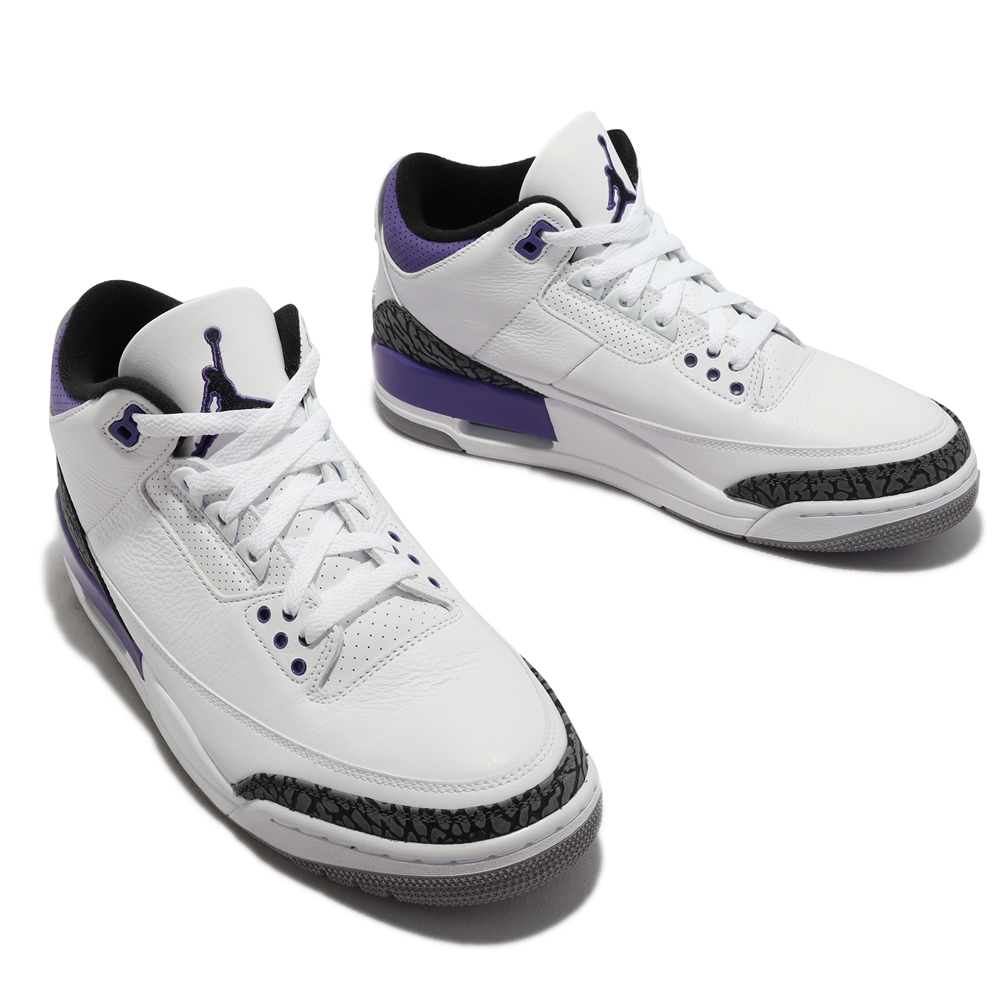 Nike Air Jordan 3代Retro 男鞋AJ3 Dark Iris 爆裂紋紫白CT8532105