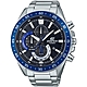 CASIO EDIFICE 簡約大方經典三針三眼計時腕錶-黑面X藍框(EFV-620D-1A2)/50.5mm product thumbnail 1