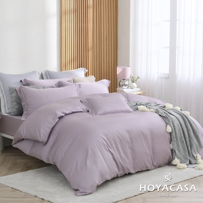 HOYACASA 雙人60支天絲被套床包四件組-羅蘭紫