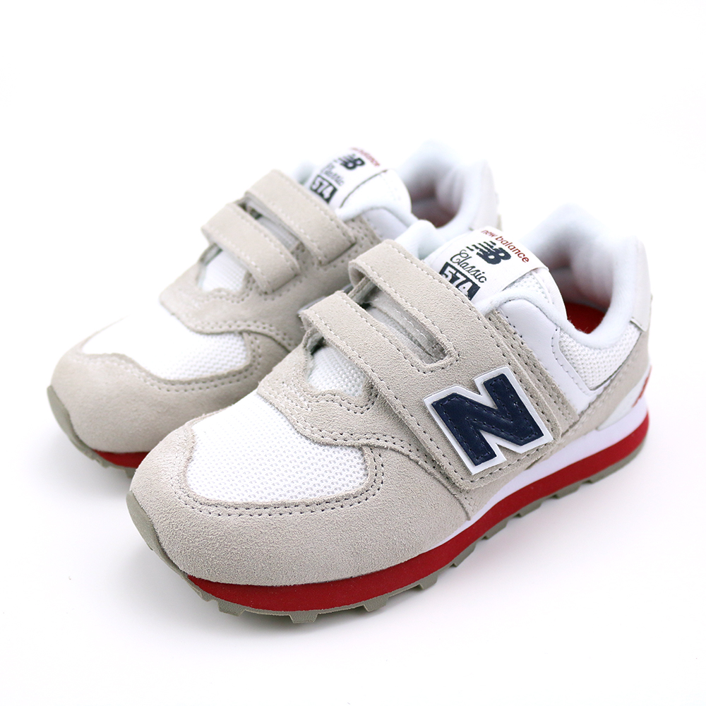 New Balance 中大童休閒鞋-YV574CP-W 灰白