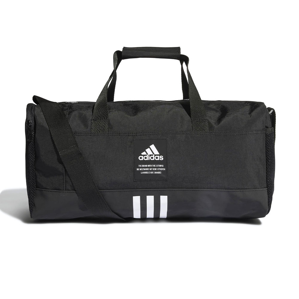 Adidas 黑色 休閒 運動 健身 旅行 大容量 加厚背帶 網布口袋 手提 側背 健身包 HC7268