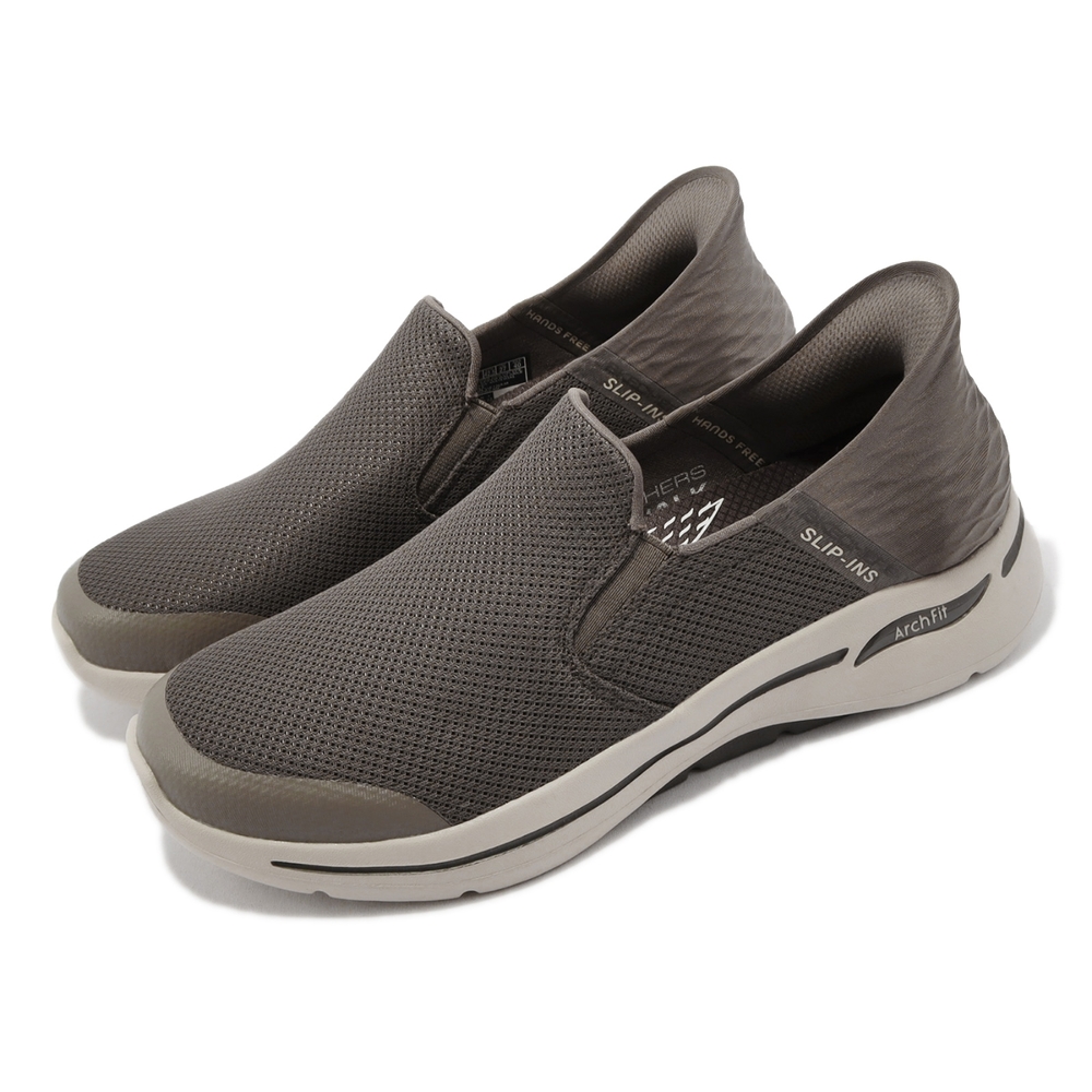 Skechers 休閒鞋 Go Walk Arch Fit Slip-Ins 瞬穿科技 男鞋 咖啡棕 健走鞋 套入式 透氣 支撐 216259TPE