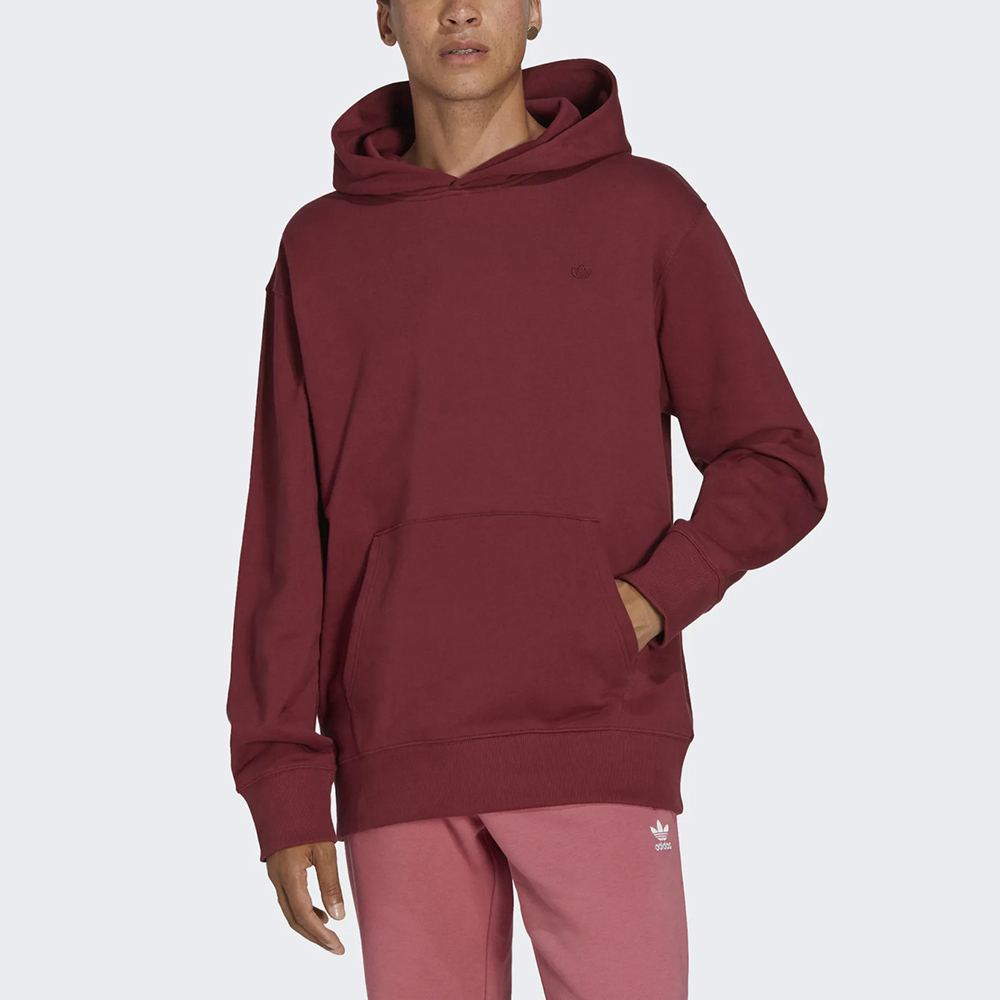 Adidas C Hoodie FT [HA9295] 男 連帽上衣 帽T 運動 休閒 毛圈布 柔軟 舒適 寬鬆 暗影紅